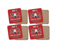 Thumbnail for DJI Neo 2 design on red 4 pieces set coaster