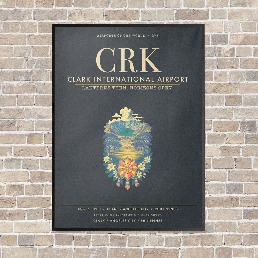 Clark International Airport CRK - Canvas Framed - Gray