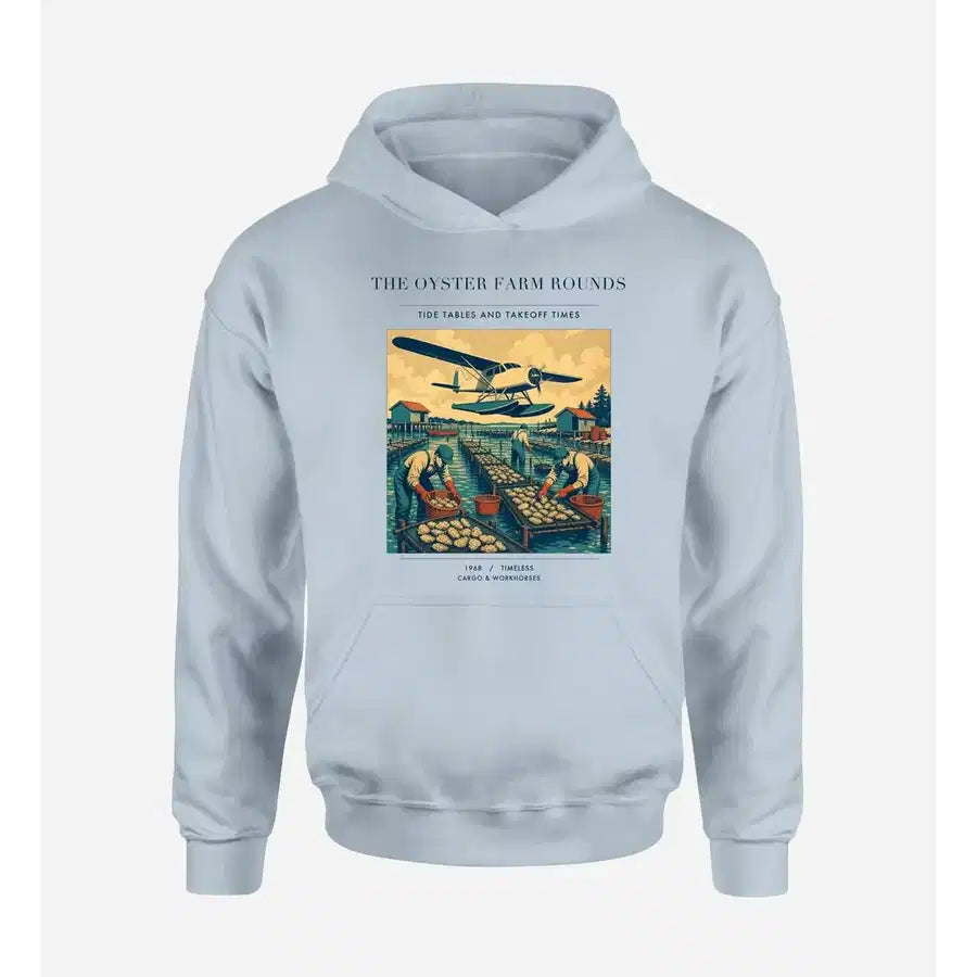 VINTAGE G4446 - The Oyster Farm Rounds - Premium Hoodie design on lightblue premium
