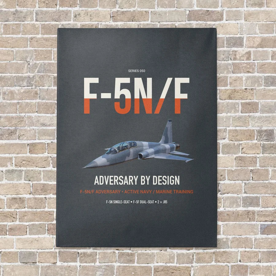 F-5N F Adversary vertical canvas print - no frame - gray background