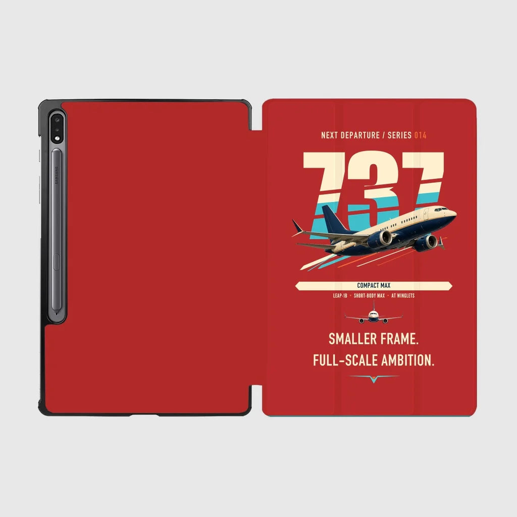 Boeing 737 MAX 7 design on red samsung tablet tablet case