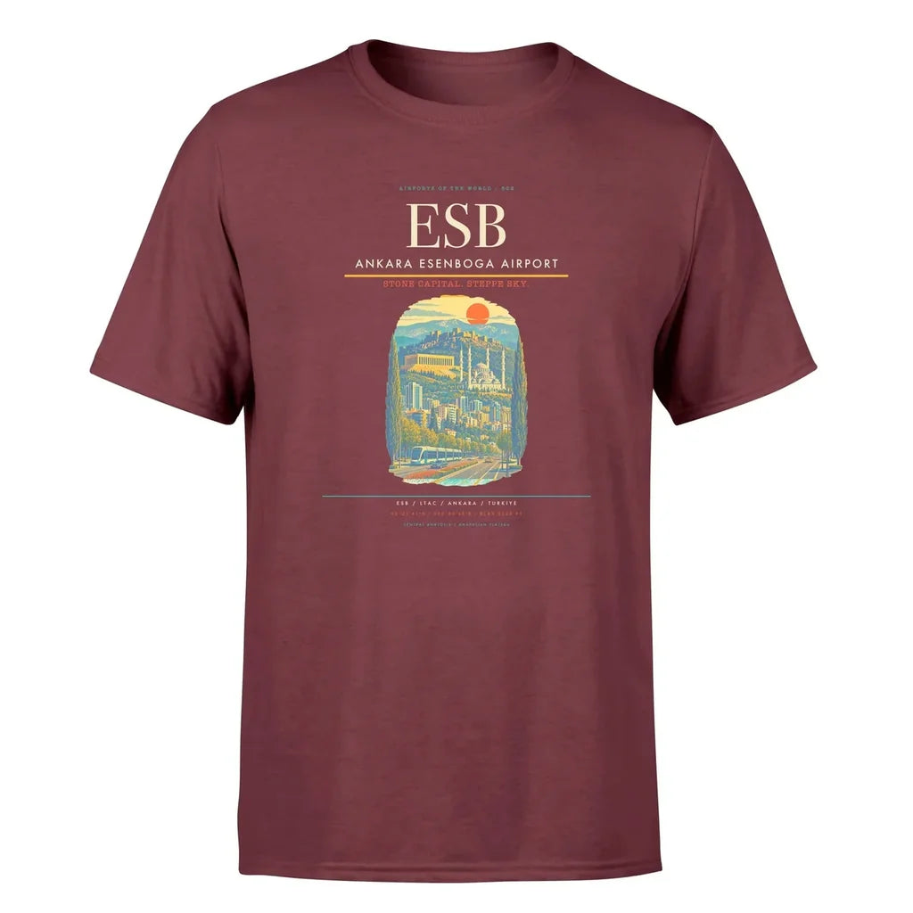 Ankara Airport (ESB) Premium T-Shirt Dark Red