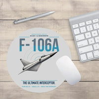 Thumbnail for F-106A Delta Dart design on light gray round mouse pad