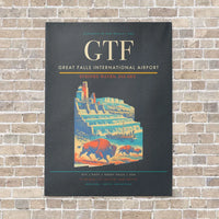Thumbnail for Great Falls International Airport GTF vertical canvas print - no frame - gray background