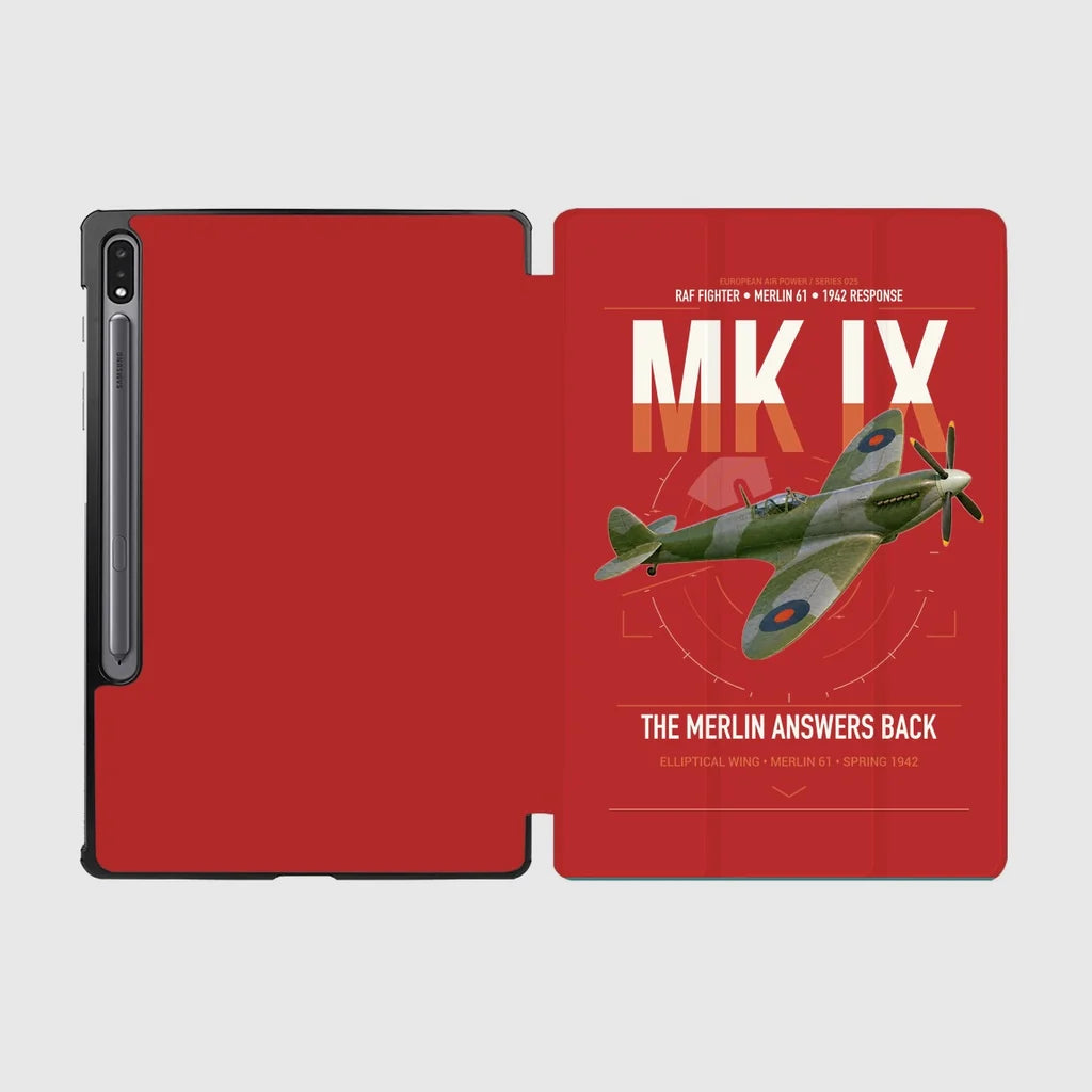 Supermarine Spitfire Mk IX design on red samsung tablet tablet case