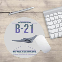 Thumbnail for B-21 Raider design on light gray round mouse pad