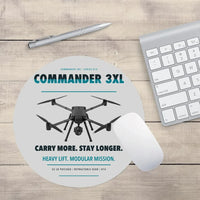 Thumbnail for Draganfly Commander 3XL design on light gray round mouse pad