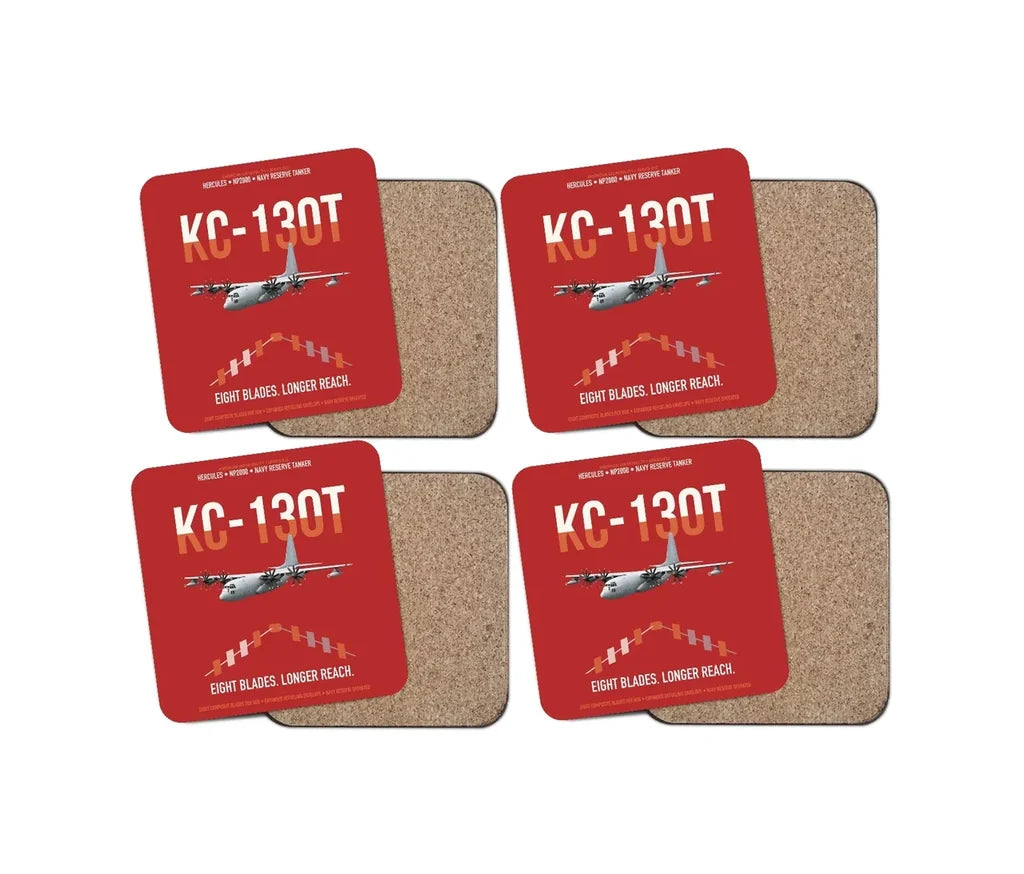 KC-130T NP2000 design on red 4 pieces set coaster