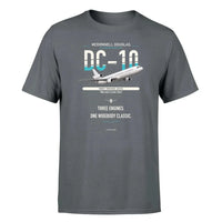 Thumbnail for McDonnell Douglas DC-10 design on gray double-side t-shirt, single-side print