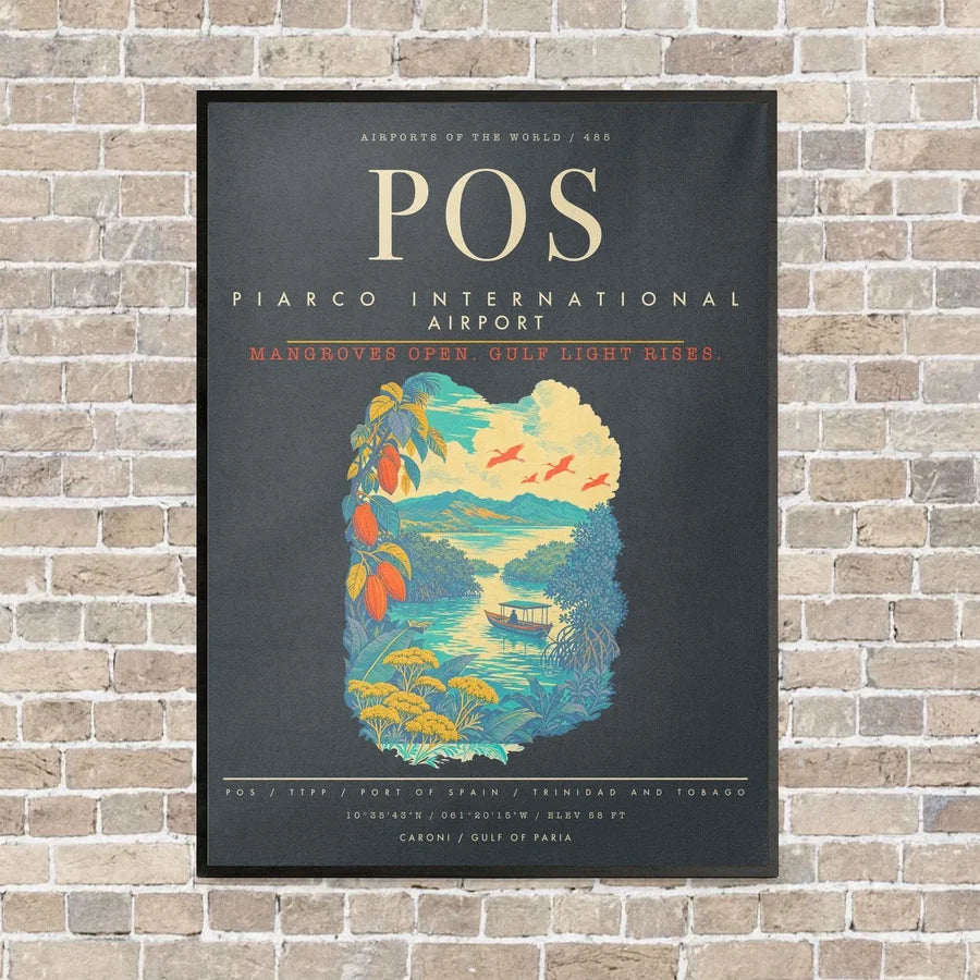 Piarco International Airport POS - Canvas Framed - Gray