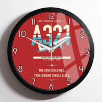 Thumbnail for Airbus A321neo design on red framed wall clock