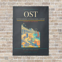 Thumbnail for Ostend-Bruges International Airport OST vertical canvas print - no frame - gray background