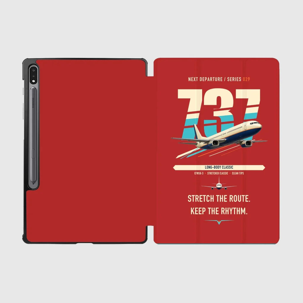 Boeing 737-400 Classic design on red samsung tablet tablet case