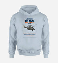 Thumbnail for Airbus H215M design on light blue double-side hoodie, single-side print
