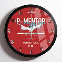 Thumbnail for Tecnam P-Mentor design on red framed wall clock