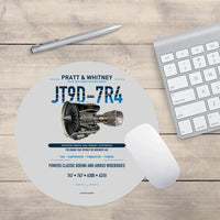 Thumbnail for JT9D-7R4 design on light gray round mouse pad
