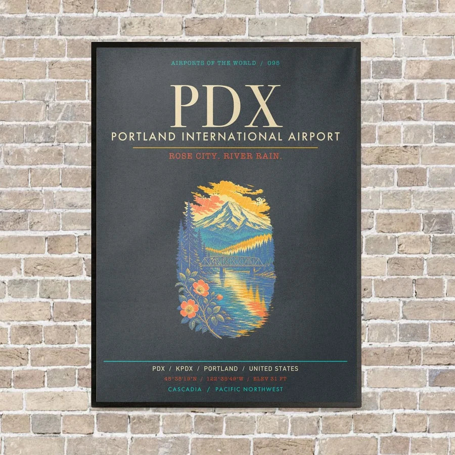 Portland International Airport PDX - Canvas Framed - Gray