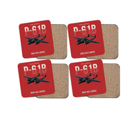 Thumbnail for P-61B Black Widow design on red 4 pieces set coaster