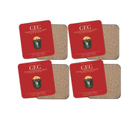 Thumbnail for Spokane International Airport (GEG) design on red 4 pieces set coaster