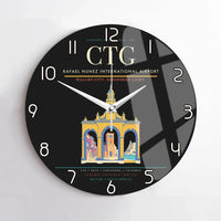 Thumbnail for Rafael Nunez International Airport CTG Wall-Clock No-Frame - Black