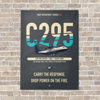 Thumbnail for Airbus C295 Firefighter vertical canvas print - no frame - gray background