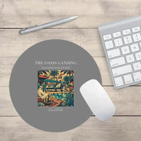Thumbnail for VINTAGE G4331 - The Oasis Landing - Designed Mouse Pads design on gray round