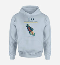 Thumbnail for Hilo International Airport (ITO) design on light blue hoodie single-side print