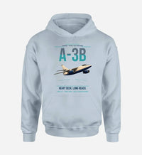 Thumbnail for A-3B Skywarrior design on light blue double-side hoodie