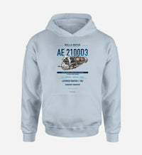 Thumbnail for AE 2100D3 design on light blue hoodie single side