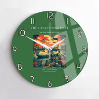 Thumbnail for VINTAGE G4079 - The Last Flying Boat - Designed Wall Clocks design on green no-frame