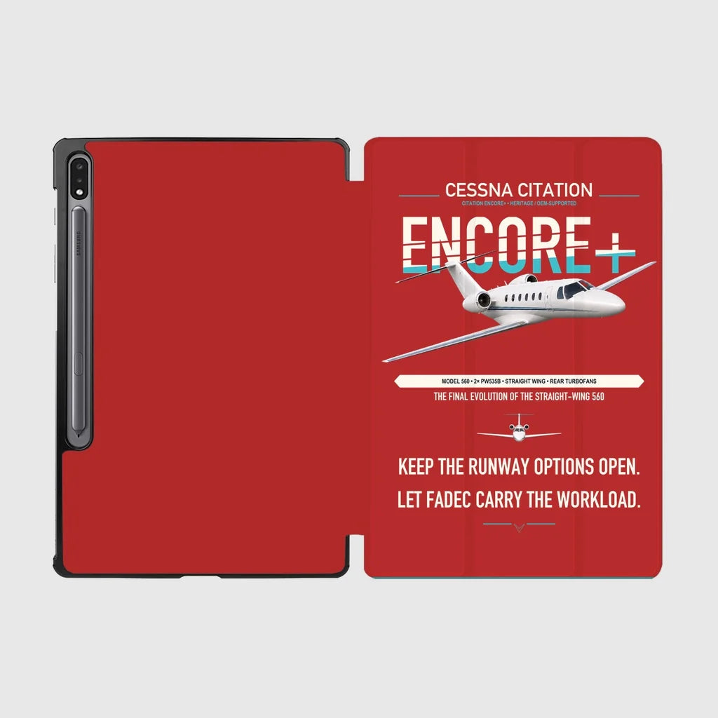 Cessna Citation Encore+ design on red samsung tablet tablet case