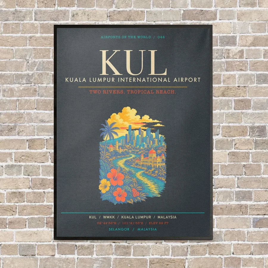 Kuala Lumpur International Airport KUL - Canvas Framed - Gray