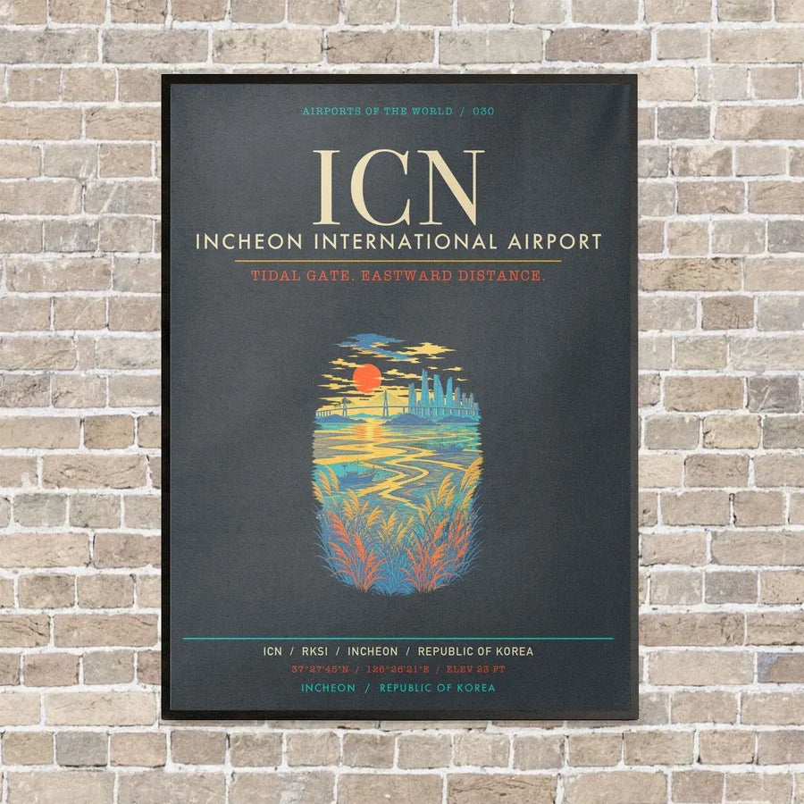 Incheon International Airport ICN - Canvas Framed - Gray
