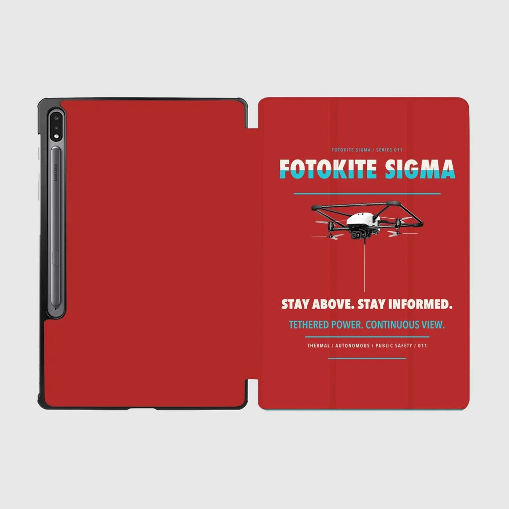 Fotokite Sigma design on red samsung tablet tablet case