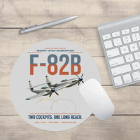 Thumbnail for F-82B Twin Mustang design on light gray round mouse pad