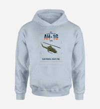 Thumbnail for Bell AH-1G Cobra design on light blue double-side hoodie, single-side print