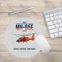 Thumbnail for Airbus MH-65E Dolphin design on light gray round mouse pad