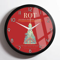 Thumbnail for Rotorua Regional Airport (ROT) design on red framed wall clock