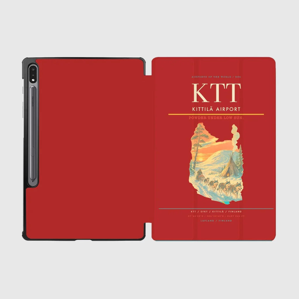 Kittilä Airport (KTT) design on red samsung tablet tablet case