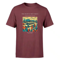 Thumbnail for VINTAGE G4372 - The Tram To The Tarmac - Premium T-Shirt design on darkred premium t shirt
