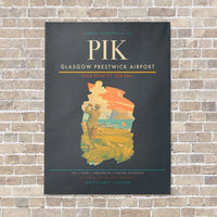 Thumbnail for Glasgow Prestwick Airport PIK vertical canvas print - no frame - gray background