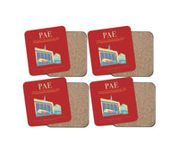 Thumbnail for Snohomish County Airport (Paine Field) (PAE) design on red 4 pieces set coaster