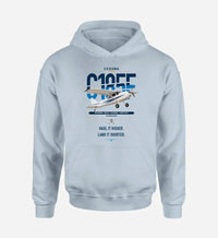 Thumbnail for Cessna A185F Skywagon design on light blue double-side hoodie, single-side print