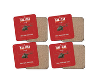 Thumbnail for MD AH-6M Little Bird design on red 4 pieces set coaster