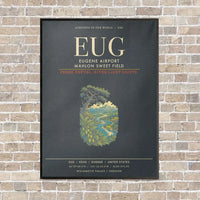 Thumbnail for Eugene Airport Mahlon Sweet Field EUG - Canvas Framed - Gray