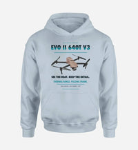 Thumbnail for Autel EVO II Dual 640T V3 design on light blue hoodie single side