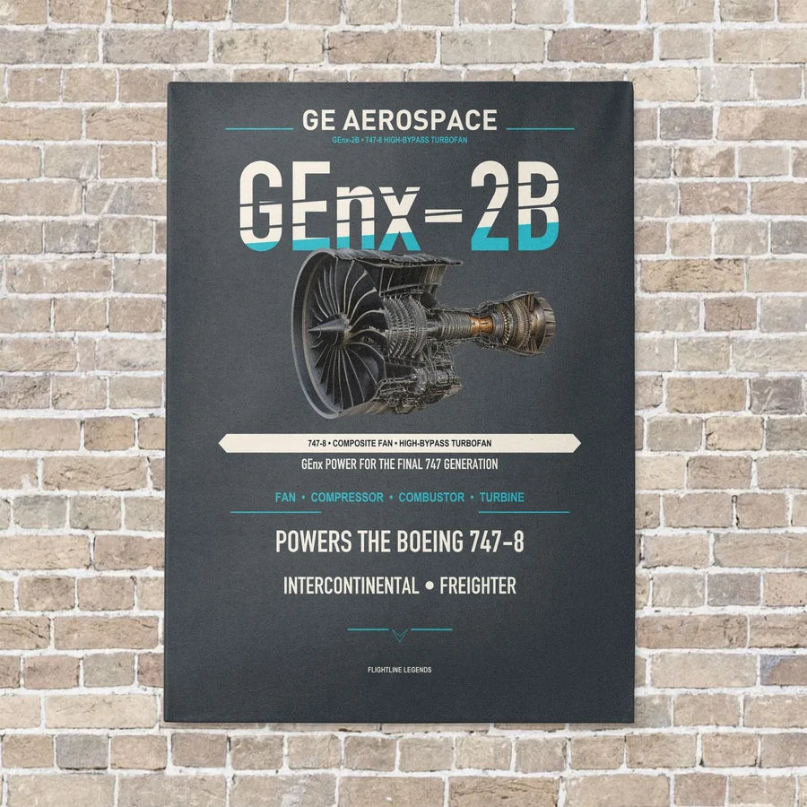 GEnx-2B vertical canvas print - no frame - gray background