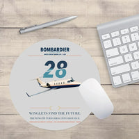 Thumbnail for Bombardier Learjet 28 design on light gray round mouse pad