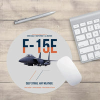 Thumbnail for F-15E Strike Eagle Deep Strike Any Weather design on light gray round mouse pad