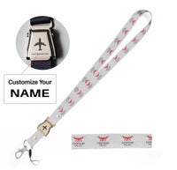 Thumbnail for Drone Pilot seat belt lanyard - white with name